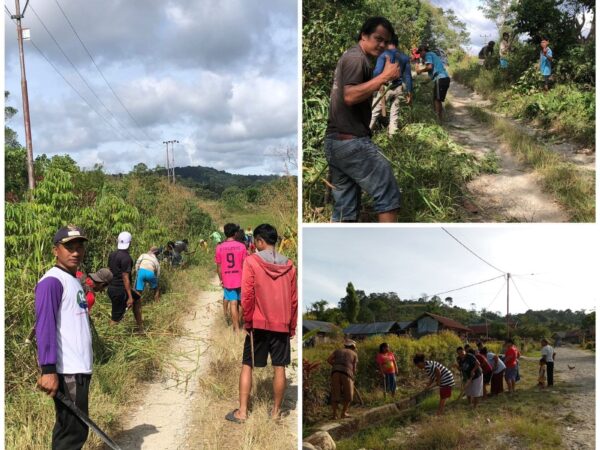 Semangat Gotong Royong, Warga Desa Katu Gelar Kerja Bakti Bersihkan Jalan Katu–Rompo